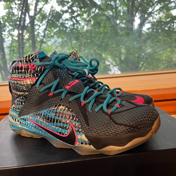 Sz 9.5 Nike Lebron “Lagoon” 12s Sz South Pink Blue Clean - Picture 3 of 8